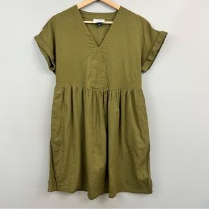 Universal Thread Linen Blend Olive Green Dress | Size XS